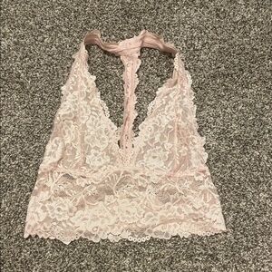 Free People Lace Halter Bralette - Pink